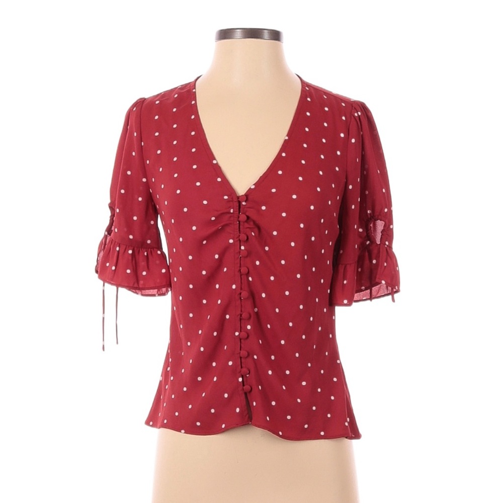 Madewell Red and White Polka Dot Shirt Size 4